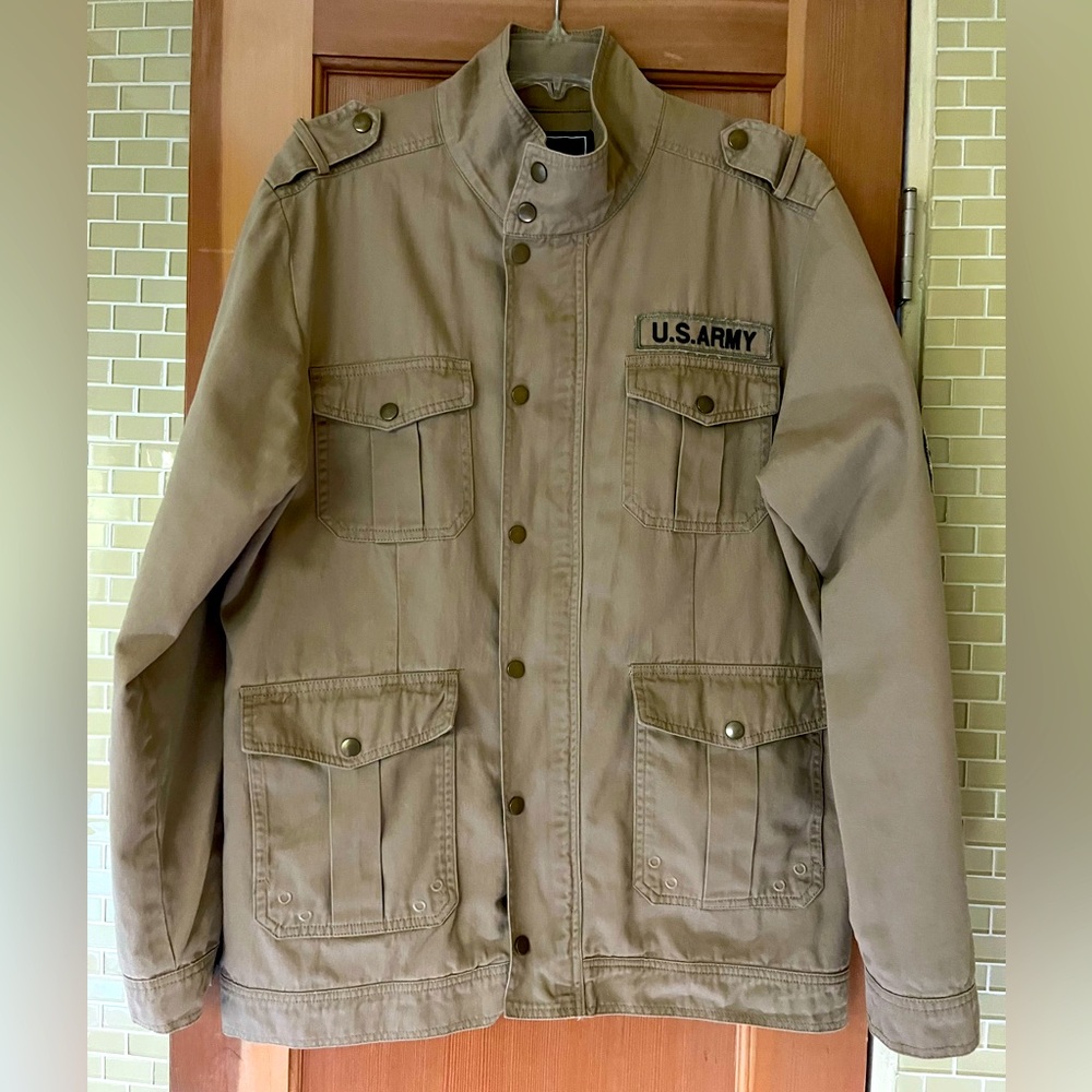 Foreign Exchange Khaki Military Jacket, Unisex, Size L